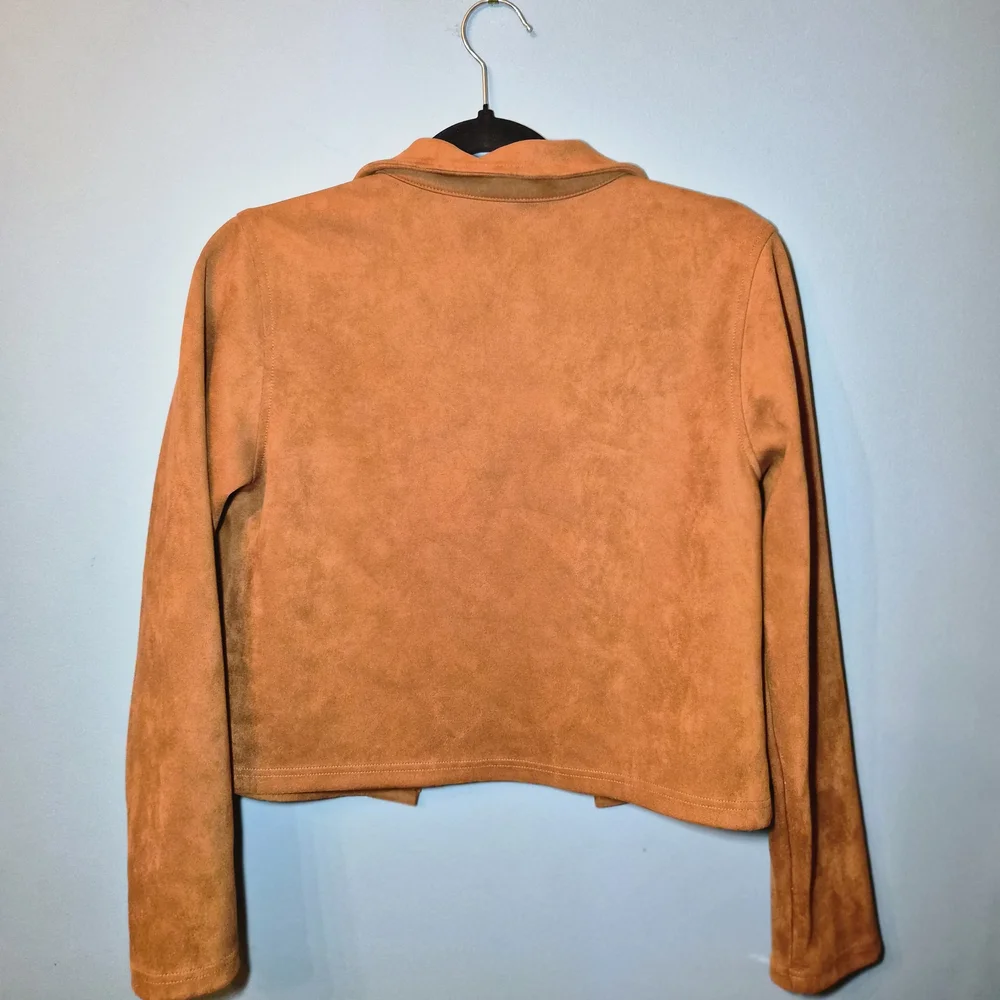 Women's Orange Suede Jacket - Picture 6 of 7